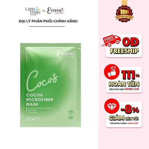  Mặt Nạ Dừa Dưỡng Ẩm Emmie Cocos Microfiber Mask 