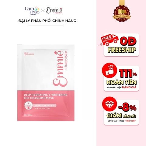  Mặt Nạ Dưỡng Trắng Và Cấp Ẩm Emmie Deep Hydrating & Whitening Bio Cellullose Mask 