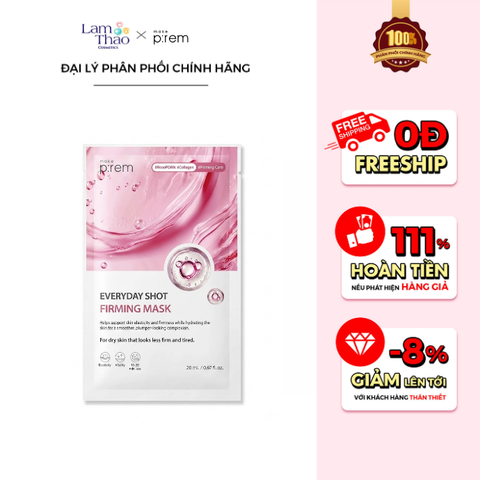  Mặt Nạ Cấp Ẩm & Hỗ Trợ Làm Giảm Nếp Nhăn Make P:rem Everyday Shot Firming Mask 