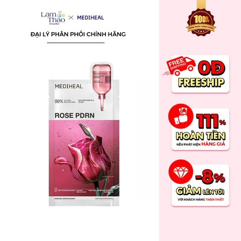  Mặt Nạ Hoa Hồng Căng Bóng Mediheal Rose PDRN Essential Mask 