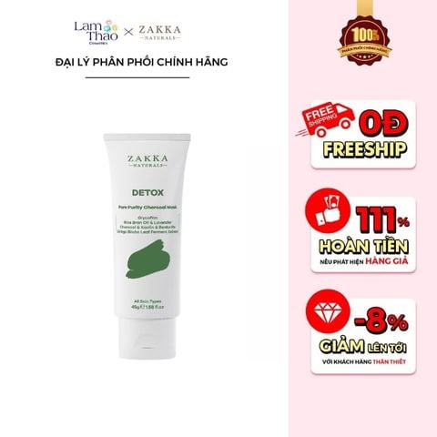  Mặt Nạ Than Hoạt Tính Zakka Naturals Detox Pore Purity Charcoal Mask 
