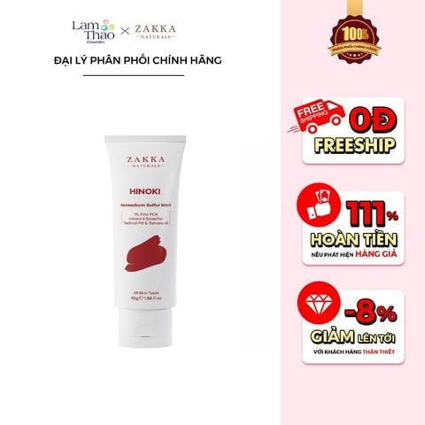  Mặt Nạ Hỗ Trợ Kiểm Soát Bã Nhờn Zakka Naturals Hinoki Acnesebum Sulfur Mask 