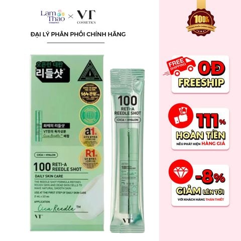  Tinh Chất Vi Kim Cải Thiện Nếp Nhăn VT Reti-A Reedle Shot 100 
