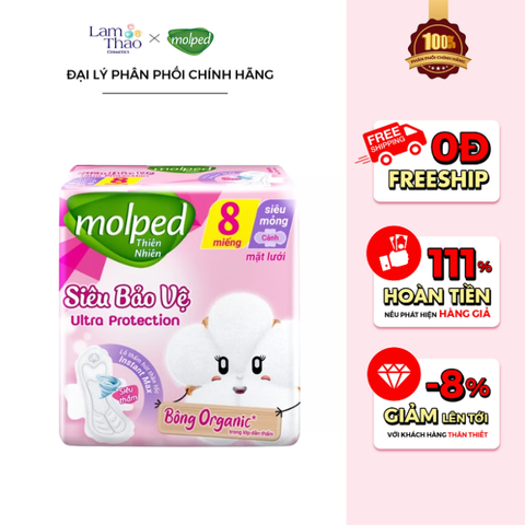  Băng Vệ Sinh Thiên Nhiên Siêu Bảo Vệ Có Cánh Molped Ultra Protection 