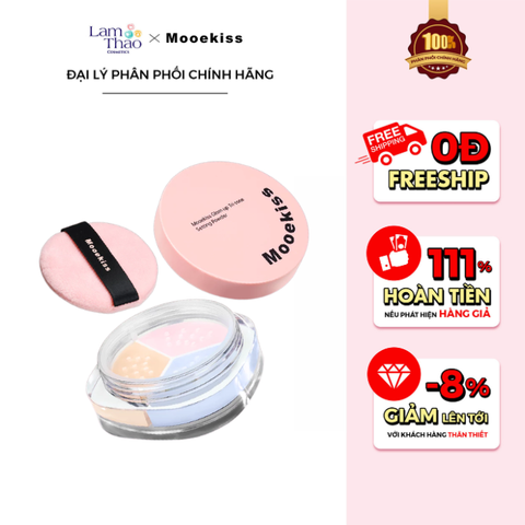 Phấn Phủ Định Hình Mooekiss Glam Up Tri - Tone Setting Powder 