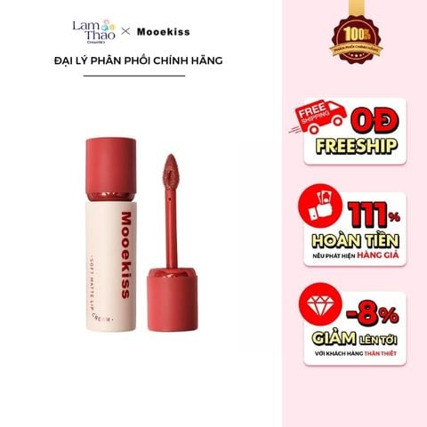  Son Kem Lì Mooekiss Soft Matte Lip Cream 
