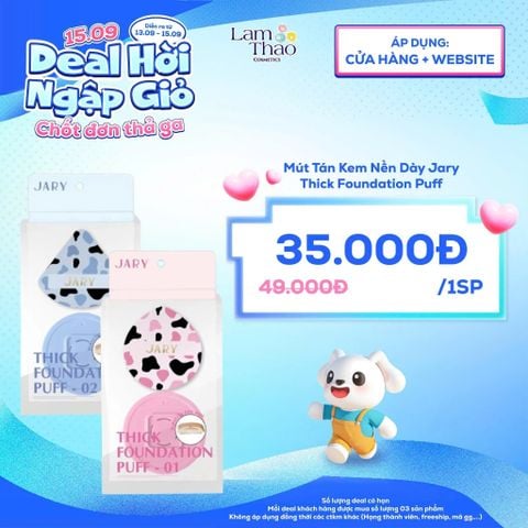  [DEAL SỐC 13.09 - 15.09] Mút Tán Kem Nền Dày Jary Thick Foundation Puff 