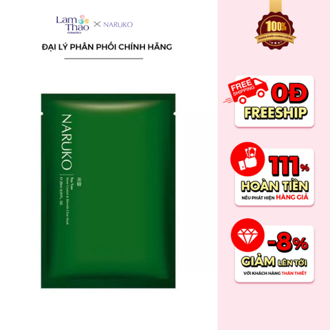  Mặt Nạ Tràm Trà Kiểm Soát Dầu Và Giảm Mụn Naruko Tea Tree Shine Control and Blemish Clear Mask 