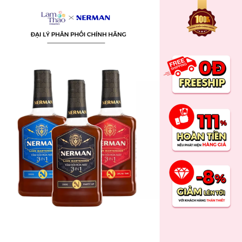  Sữa Tắm Gội Rửa Mặt Nerman Lion Bartender 3In1 