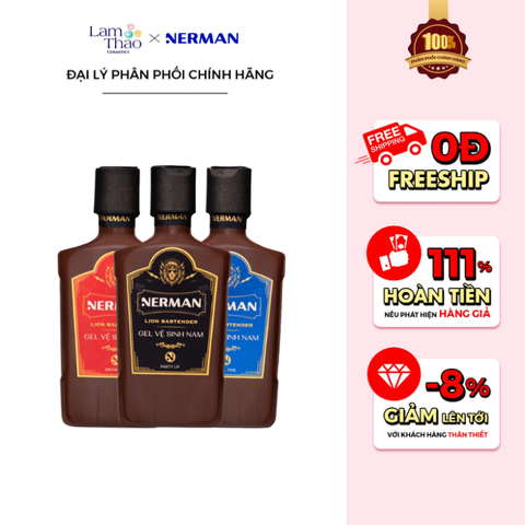  Gel Vệ Sinh Nam Làm Sạch & Dịu Da Nerman Lion Bartender 