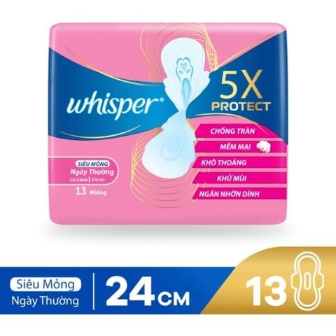  Băng Vệ Sinh Siêu Mỏng Whisper 5x Protect 