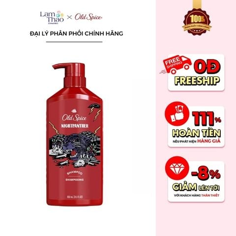  Dầu Gội Cho Nam Old Spice Nightpanther Shampoo & Conditioner 