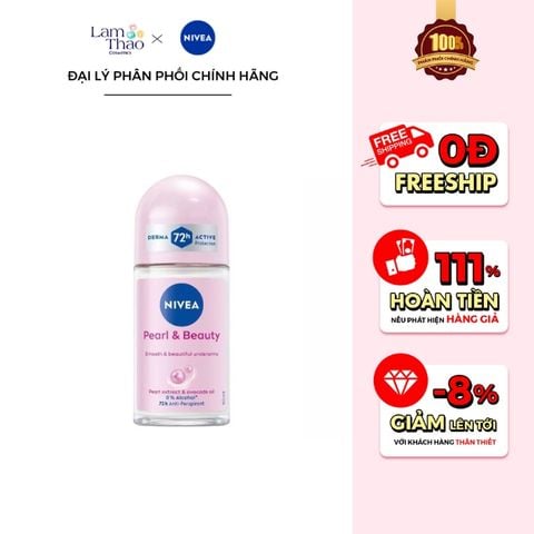  Lăn Khử Mùi Ngọc Trai Dưỡng Da Sáng Mịn Nivea Pearl & Beauty 48H 
