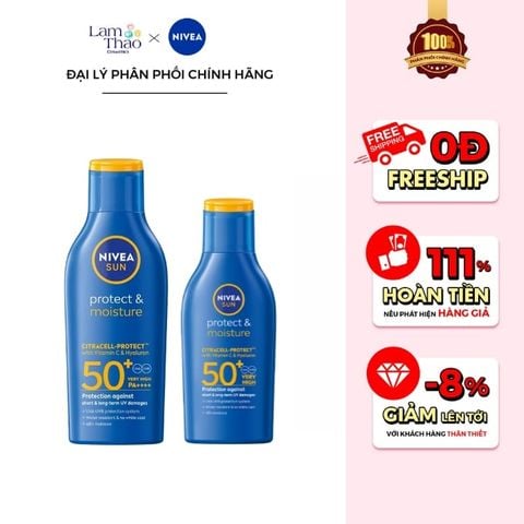  Sữa Chống Nắng Toàn Thân Nivea Protect & Moisture SPF50 UVA/UVB Body Lotion 