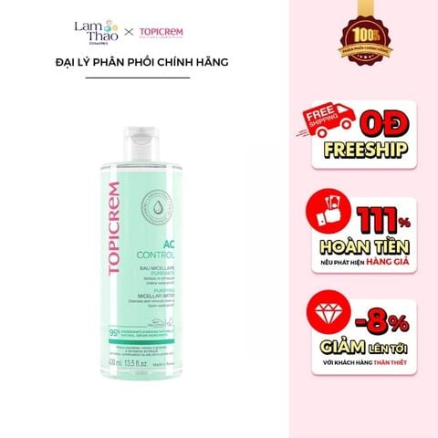  Nước Tẩy Trang Dành Cho Da Dầu Mụn Topicrem AC Control Purifying Micellar Water 