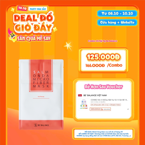  [DEAL SỐC 08.10 - 10.10 KHI MUA 05 MASK] Mặt Nạ Vải Vi Sợi Dưỡng Da Căng Bóng Đàn Hồi Be Balance Salmon Da Micro Fiber Mask 
