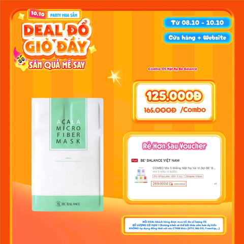  [DEAL SỐC 08.10 - 10.10 KHI MUA 05 MASK] Mặt Nạ Vải Vi Sợi Dành Cho Da Dầu Mụn Be Balance Acala Micro Fiber Mask 