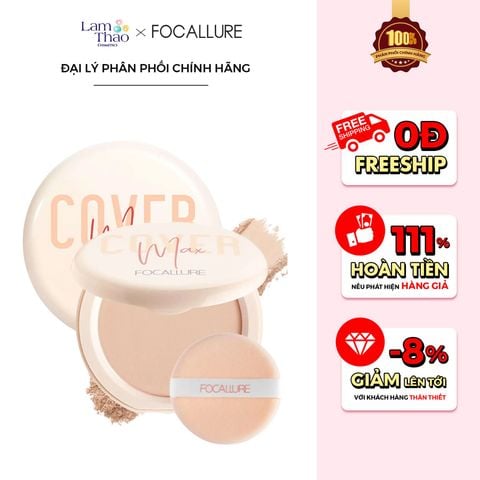 Phấn Nền Lỳ Dạng Nén Focallure Covermax Two Way Cake Pressed Powder 