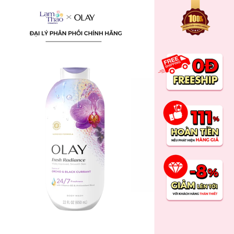  Sữa Tắm Hương Hoa Lan & Quả Lý Chua Lê Olay Fresh Outlast Orchid & Black Currant Body Wash 