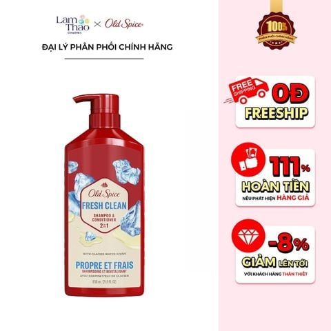  Gội Xả Cho Nam 2In1 Old Spice Fresh Clean Shampoo & Conditioner 