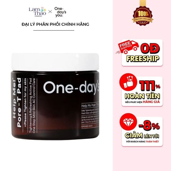 Bông Đắp Toner Dưỡng Ẩm Kiểm Soát Bã Nhờn Hỗ Trợ Thu Nhỏ Lỗ Chân Lông One Day's You Help Me! Pore