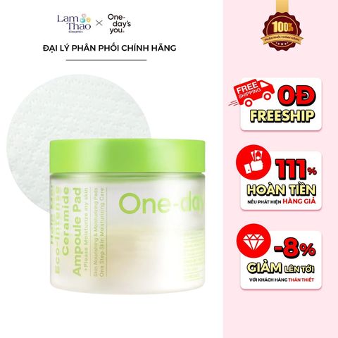  [DEAL SỐC 22.12 - 31.12] Bông Đắp Toner Dưỡng Ẩm Sâu Phục Hồi One Day's You Help Me! Eco - Intense Ceramide Ampoule Pad 