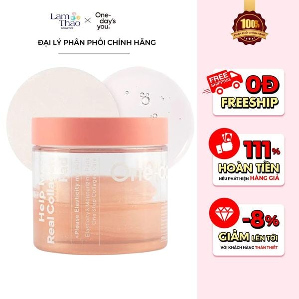 Bông Đắp Toner Dưỡng Ẩm Chứa Collagen Hỗ Trợ Căng Bóng Ngừa Lão Hoá One Day's You Help Me! Real Collagen Pad