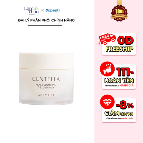  Kem Dưỡng Ẩm Chiết Xuất Rau Má Dr.Pepti Centella Moist Soothing Gel Cream 