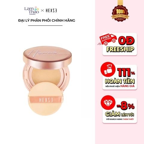  Phấn Nước Cấp Ẩm Lâu Trôi Hexze Brightening Longlasting Cushion Foundation ( Kèm Lõi ) 