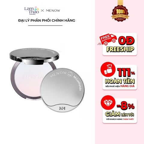 [DEAL 24.01 - 26.01 MENOW MUA 01 TẶNG 01 MÁ HỒNG] Phấn Phủ Dạng Nén Menow Velvet Mist Complexion Powder 