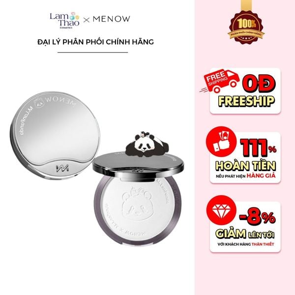 TẶNG BẢNG PHẤN MẮT 4 Ô MENOW Phấn Phủ Dạng Nén Menow x Menglan Panda Velvet Mist Complexion Powder
