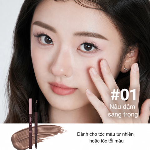  Mascara Lông Mày 2 Đầu PinkPunk FreeStyle Multi - Brow Pencil & Tint Mascara 