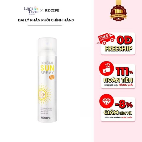  Xịt Chống Nắng Re:Cipe Crystal Sun Spray SPF50+ PA+++ 
