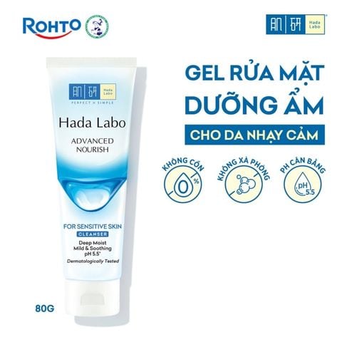  Gel Rửa Mặt Dưỡng Ẩm Cho Da Nhạy Cảm Hada Labo Advanced Nourish For Sensitive Skin Cleanser 