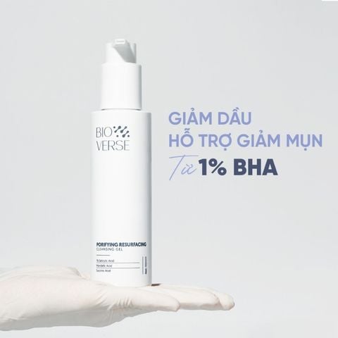  Gel Rửa Mặt Sạch Sâu Mềm Da Giảm Dầu Bioverse Porifying Resurfacing Cleansing Gel 