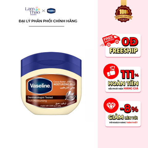  Sáp Dưỡng Đa Năng Bơ Cacao Vaseline Cocoa Butter Moisturising Jelly 
