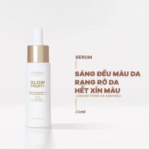  Tinh Chất Vitamin C Hỗ Trợ Sáng Đều Màu Zakka Naturals Glow Fruit+ Brightening Radiance Concentrate Serum 
