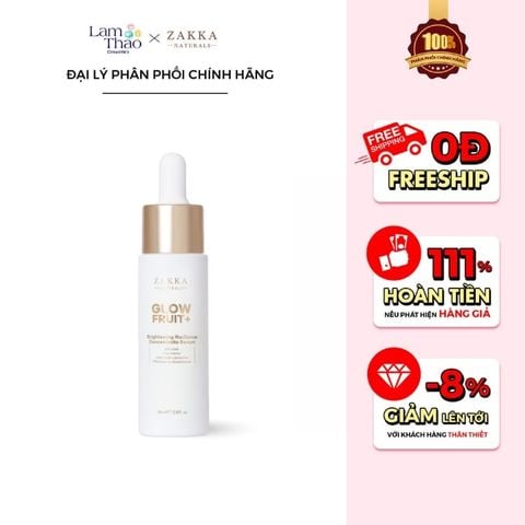  Tinh Chất Vitamin C Hỗ Trợ Sáng Đều Màu Zakka Naturals Glow Fruit+ Brightening Radiance Concentrate Serum 
