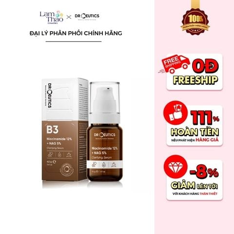  Tinh Chất Làm Trắng Dr.Ceutics Niacinamide 12% + NAG 5% Clarifying Serum 