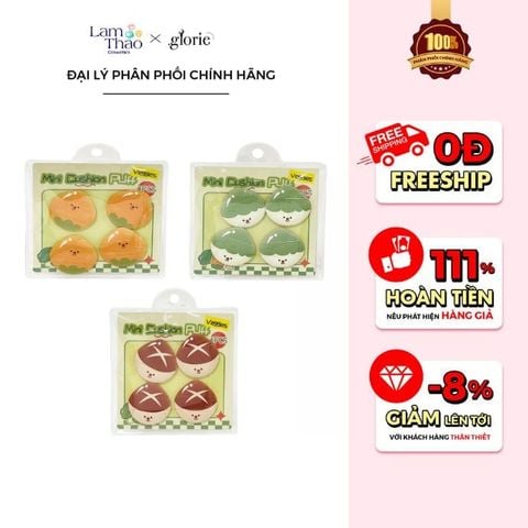  Set 4 Bông Mút Mini Glorie Veggie Collection 