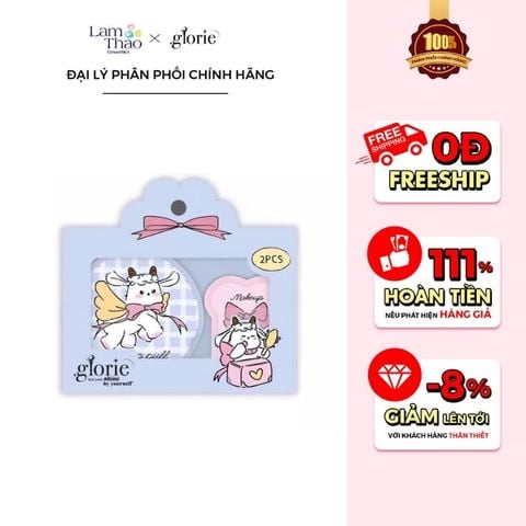  Set 2 Bông Mút Tán Nền Glorie Baa Baa Sheep Collection Dual Sizes Silky-Smooth Marshmallow Puffs 