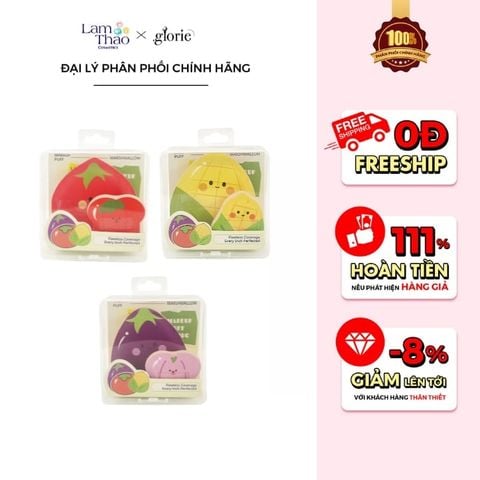  Set 2 Bông Mút Tán Nền Glorie Veggie Collection Marshmallow ( Kèm Hộp Đựng ) 