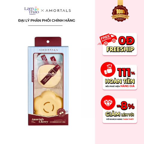  Bộ Bông Phấn Amortals Cherry 2 Series Foundation Powder Puff Set 