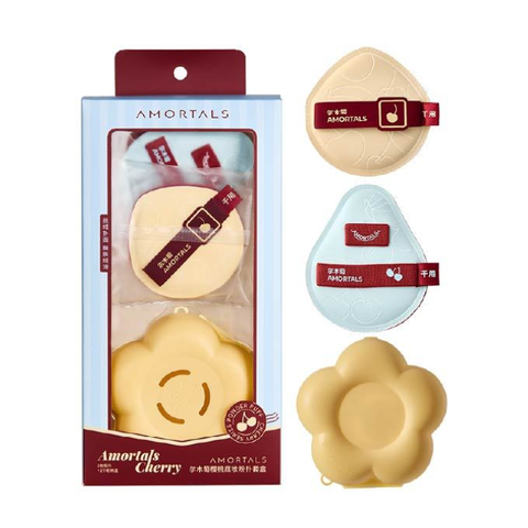  Bộ Bông Phấn Amortals Cherry 2 Series Foundation Powder Puff Set 