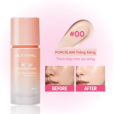  Kem Nền Dưỡng Da Che Phủ Lâu Trôi Silkygirl Serum Foundation 
