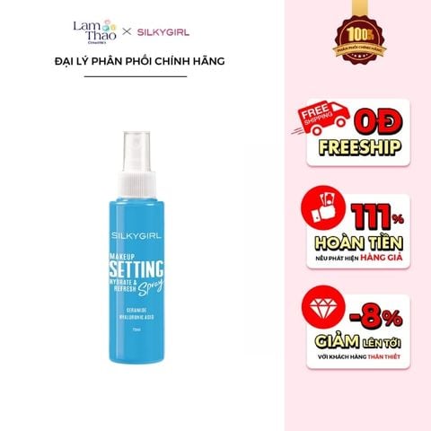  Xịt khoá Makeup Cấp Ẩm Silkygirl Makeup Setting Spray - Hydrate & Refresh 