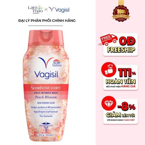  Dung Dịch Vệ Sinh Vagisil Scentsitive Scents Daily Intimate Wash With Peach Blossom 