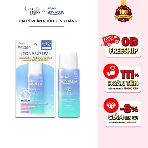  Sữa Chống Nắng Hiệu Chỉnh Sắc Da Sunplay SkinAqua Tone Up UV Milk Blue 