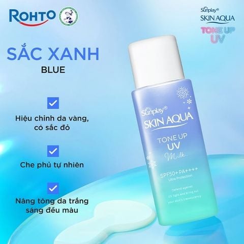  Sữa Chống Nắng Hiệu Chỉnh Sắc Da Sunplay SkinAqua Tone Up UV Milk Blue 