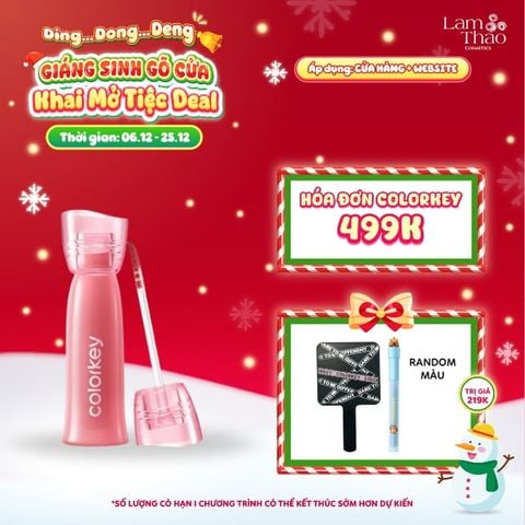  [DEAL SỐC 6.12 - 25.12 MUA HOÁ ĐƠN COLORKEY 499K TẶNG GƯƠNG + SON KEM LÌ] Son Tint Lì Colorkey Soft Matte Water Tint 